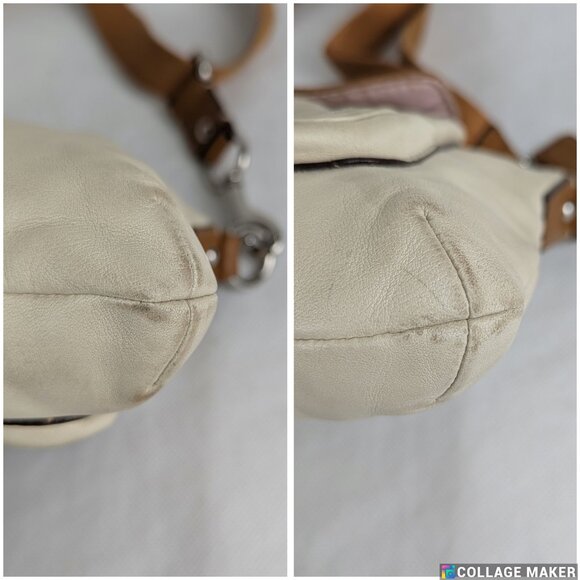 Authentic Coach Park Ivory Brown Leather Swing-pack Cross-body Bag - Picture 13 of 16